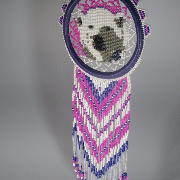 polar bear beaded dream catcher - Picture 2 of 2